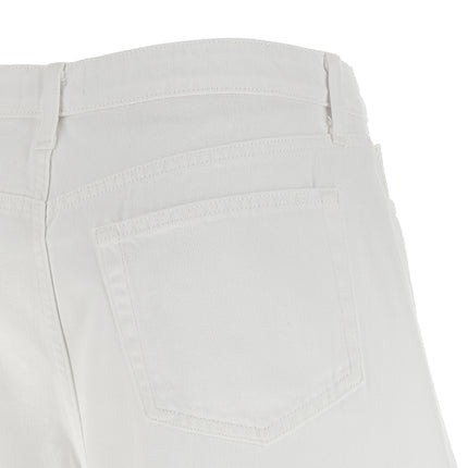 L'Agence White Cotton Bermuda Shorts