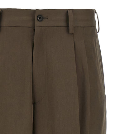 SSSTEIN Brown Wool Casual Pants SSSTEIN