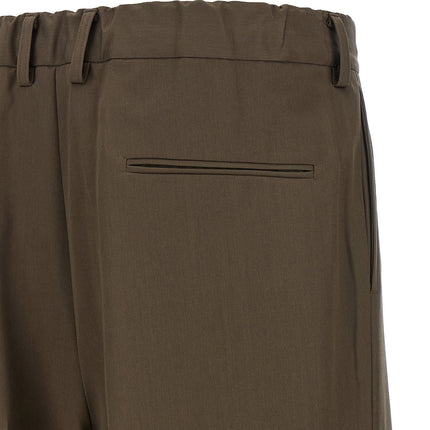 SSSTEIN Brown Wool Casual Pants SSSTEIN