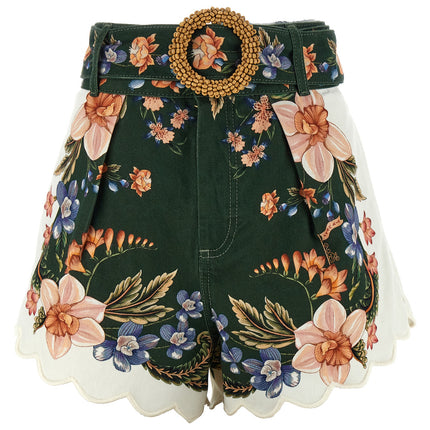 FARM RIO Bicolor Linen Bermuda Shorts