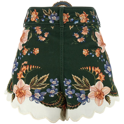 FARM RIO Bicolor Linen Bermuda Shorts
