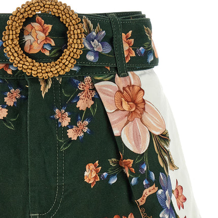 FARM RIO Bicolor Linen Bermuda Shorts