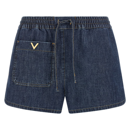 Valentino Garavani Blue Cotton Bermuda Shorts