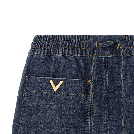 Valentino Garavani Blue Cotton Bermuda Shorts