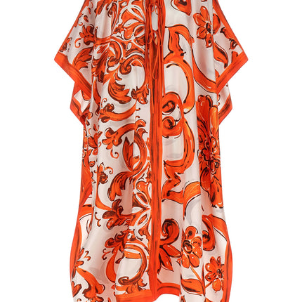 Dolce & Gabbana Orange Silk Long Dress