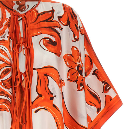 Dolce & Gabbana Orange Silk Long Dress