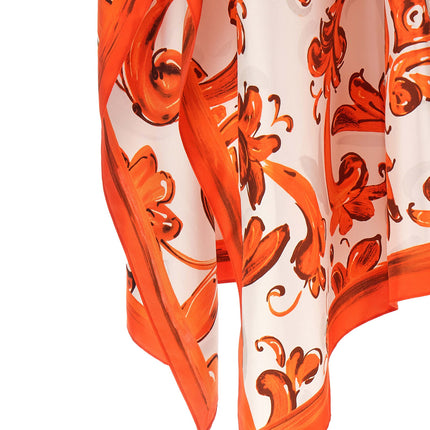 Dolce & Gabbana Orange Silk Long Dress