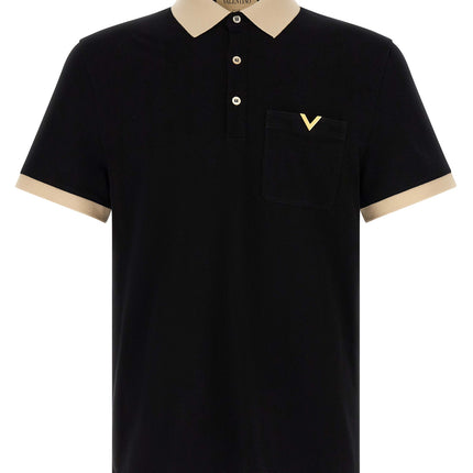 Valentino Garavani Bicolor Cotton Polo Shirt