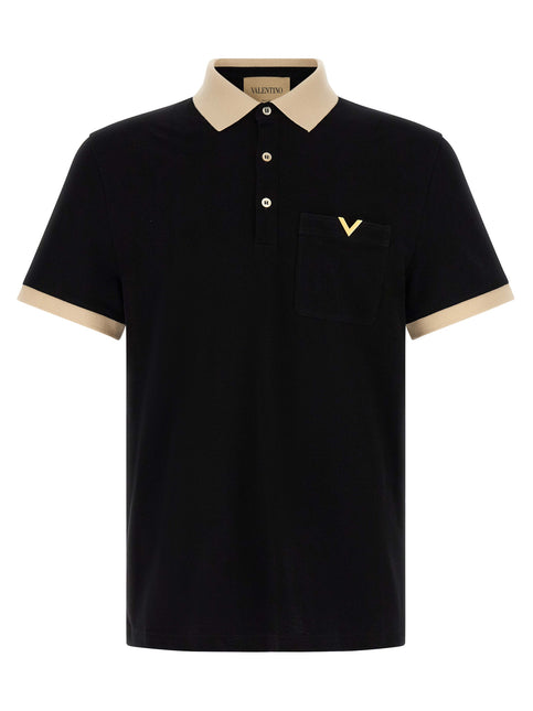 Valentino Garavani Bicolor Cotton Polo Shirt Valentino Garavani