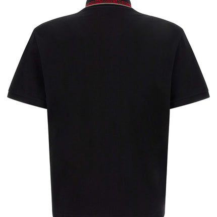 Versace Black Cotton Polo Shirt