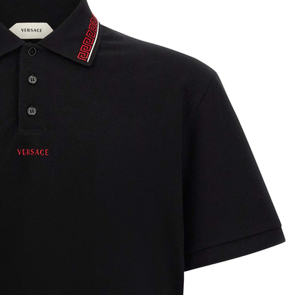 Versace Black Cotton Polo Shirt