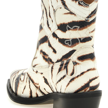 Ganni Beige Polyester Chelsea Boots