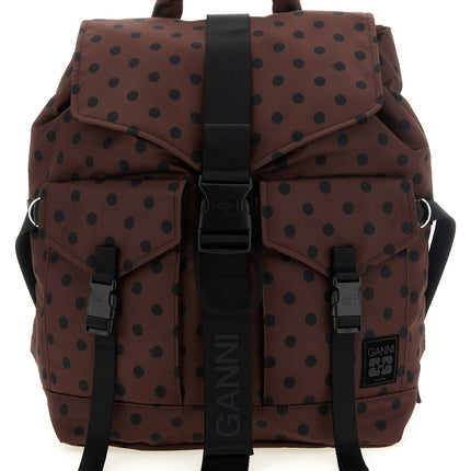 Ganni Brown Recycled Polyamide Backpack