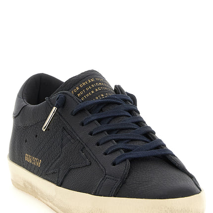 Golden Goose Blue Cowhide Low Top Sneakers