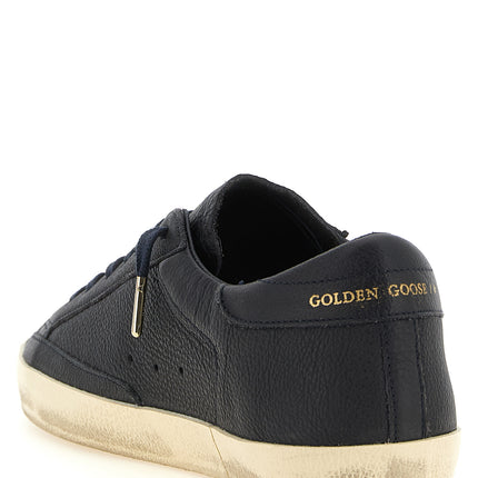 Golden Goose Blue Cowhide Low Top Sneakers