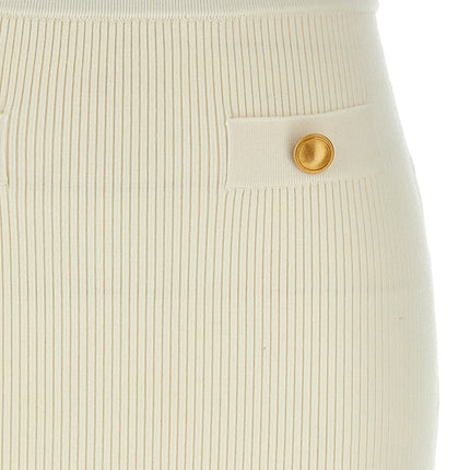 Alessandra Rich White Wool Midi Skirt Alessandra Rich