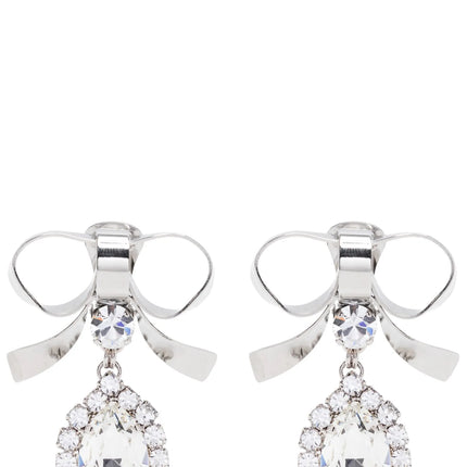 Alessandra Rich Silver Glass Earrings