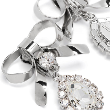 Alessandra Rich Silver Glass Earrings
