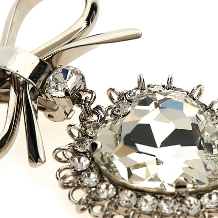 Alessandra Rich Silver Glass Earrings