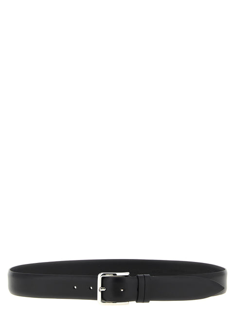 ZERBINI CLAUDIO Black Leather Regular Belt