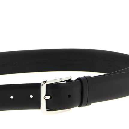 ZERBINI CLAUDIO Black Leather Regular Belt