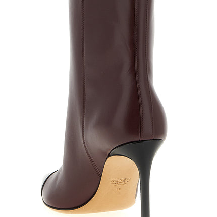 Francesco Russo Bordeaux Goatskin Ankle Boots