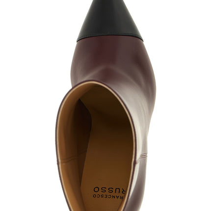 Francesco Russo Bordeaux Goatskin Ankle Boots