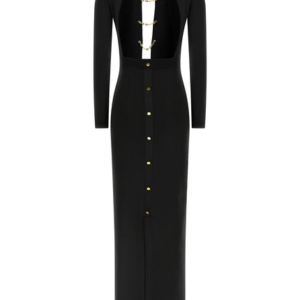 Elisabetta Franchi Black Viscose Long Dress