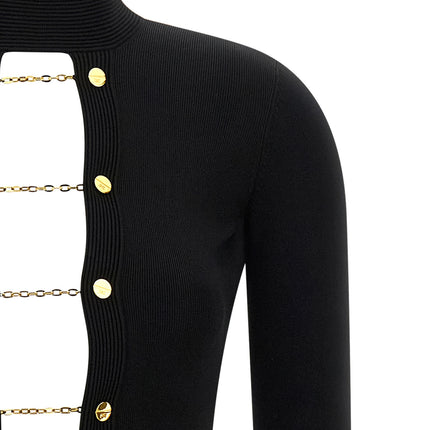 Elisabetta Franchi Black Viscose Long Dress