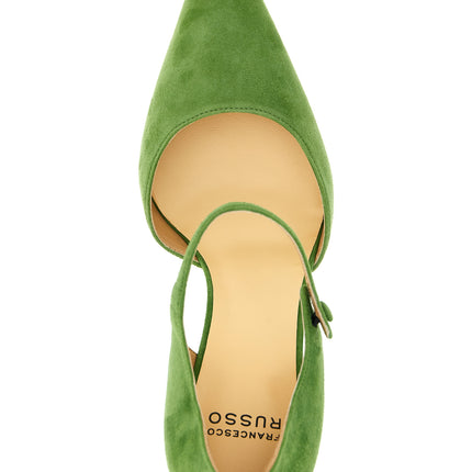 Francesco Russo Bicolor Goatskin Mid Heel Pumps
