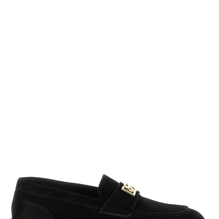 Dolce & Gabbana Black Calfskin Slip-On Loafers