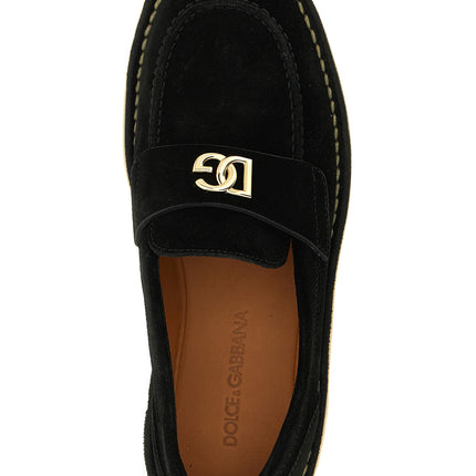 Dolce & Gabbana Black Calfskin Slip-On Loafers
