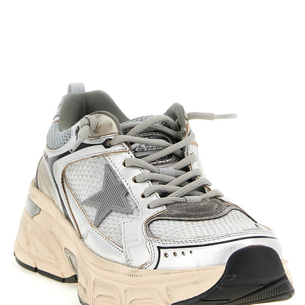 Golden Goose Silver Leather Chunky Sneakers