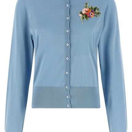 Dolce & Gabbana Blue Silk Cardigan