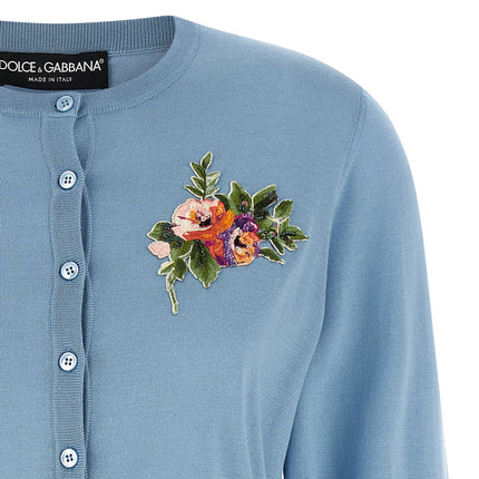 Dolce & Gabbana Blue Silk Cardigan