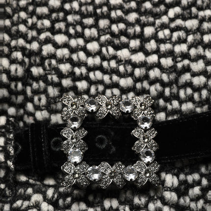 Dolce & Gabbana Black White Tweed High Waist Pleated Skirt Dolce & Gabbana