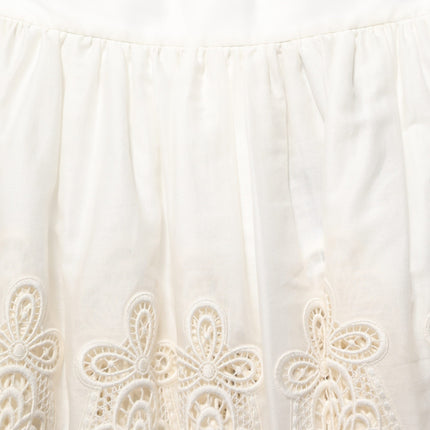 Dolce & Gabbana White Floral Embroidered A-line Mini Skirt