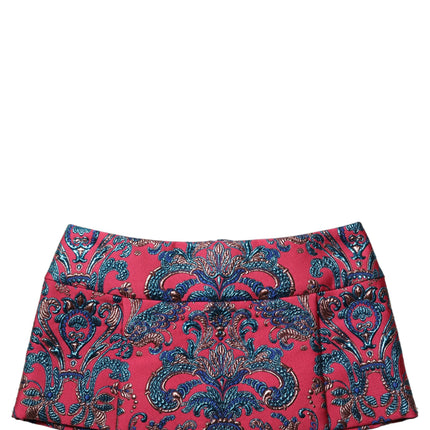 Dolce & Gabbana Multicolor Floral Jacquard MidWaist Mini Skirt