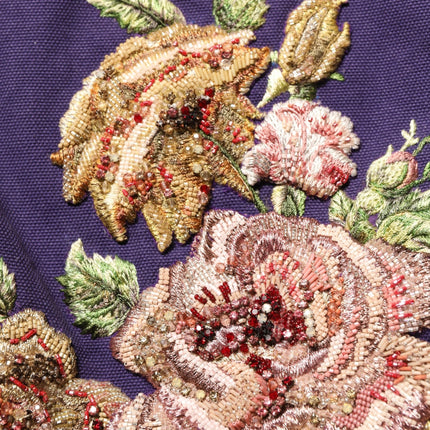 Dolce & Gabbana Purple Floral Embellsihed MidWaist Mini Skirt