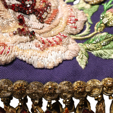 Dolce & Gabbana Purple Floral Embellsihed MidWaist Mini Skirt Dolce & Gabbana