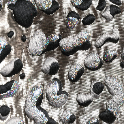 Dolce & Gabbana Silver Leopard Jacquard Mid Waist Mini Skirt Dolce & Gabbana