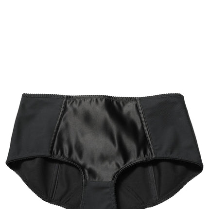Dolce & Gabbana Black Low Waist Satin Culotte Hotpants Shorts