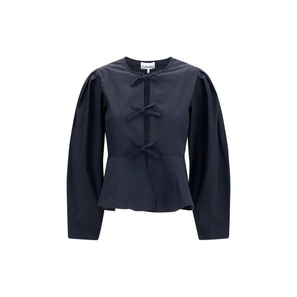 Ganni Black Cotton Blouse