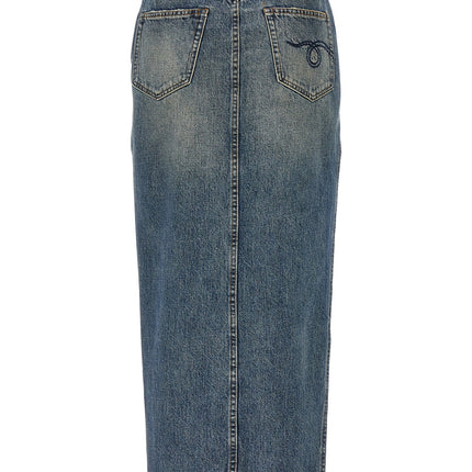 R13 Blue Cotton Mini Skirt R13