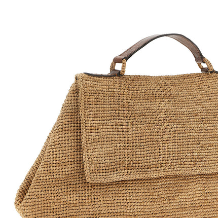 Ibeliv Beige Raffia Handbag