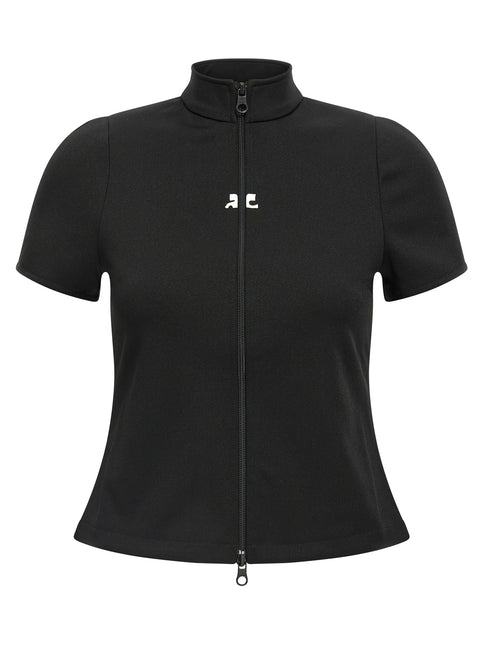 Courrèges Black Polyester Top