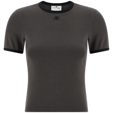 Courrèges Gray Cotton T-Shirt