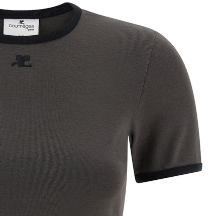 Courrèges Gray Cotton T-Shirt