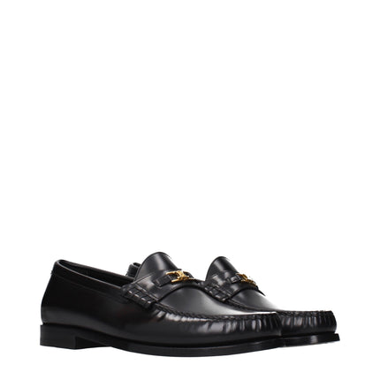 Celine Black Leather Slip-On Loafers