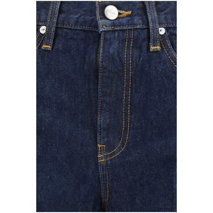Khaite Blue Cotton Flared Jeans